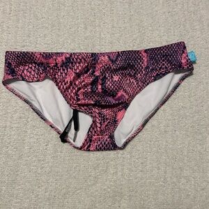 Timoteo Pink Snakeskin Swim Breif